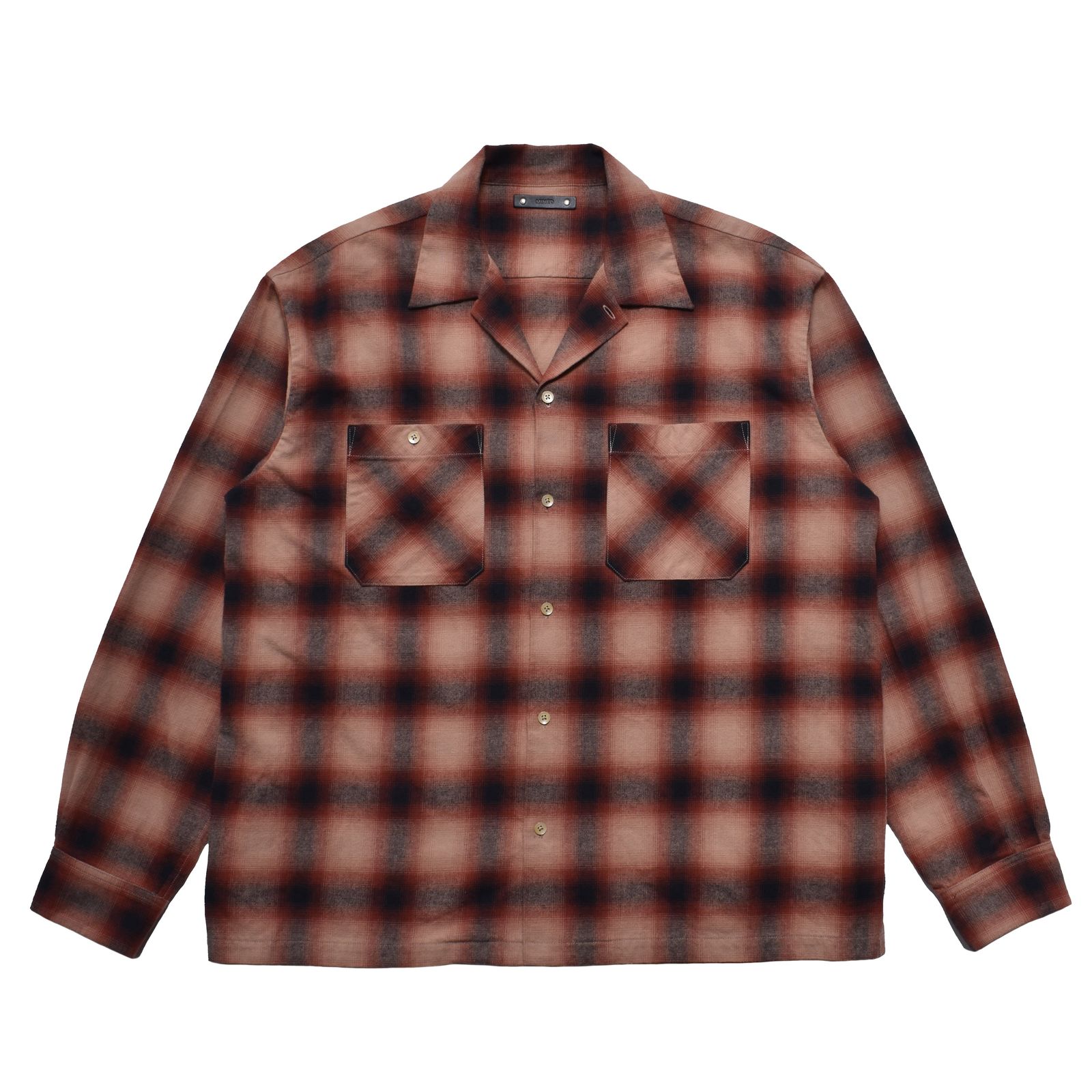 MINEDENIM - 【Last1 Size3】 C.Flannel Ombre Open Collar SH RPT | River