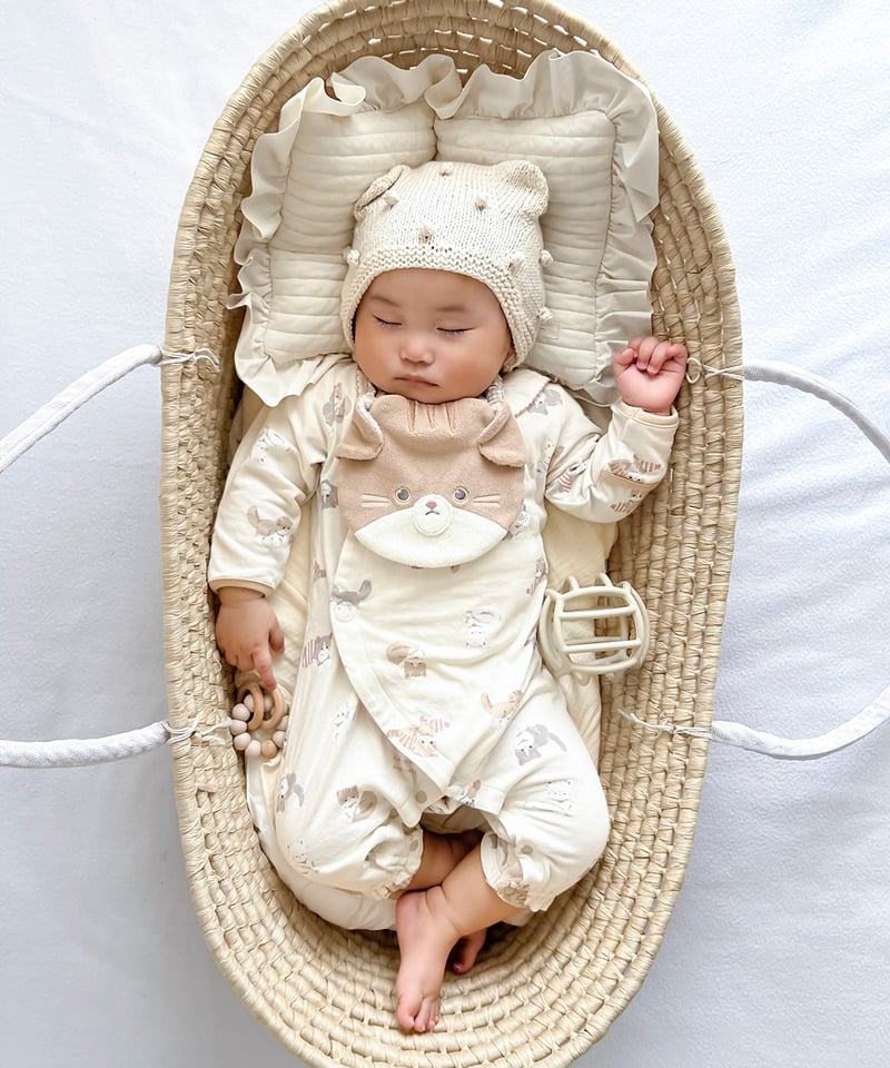 mocmof にゃんこ柄かんたんロンパース 622-574256 | TAKARAYA ONL