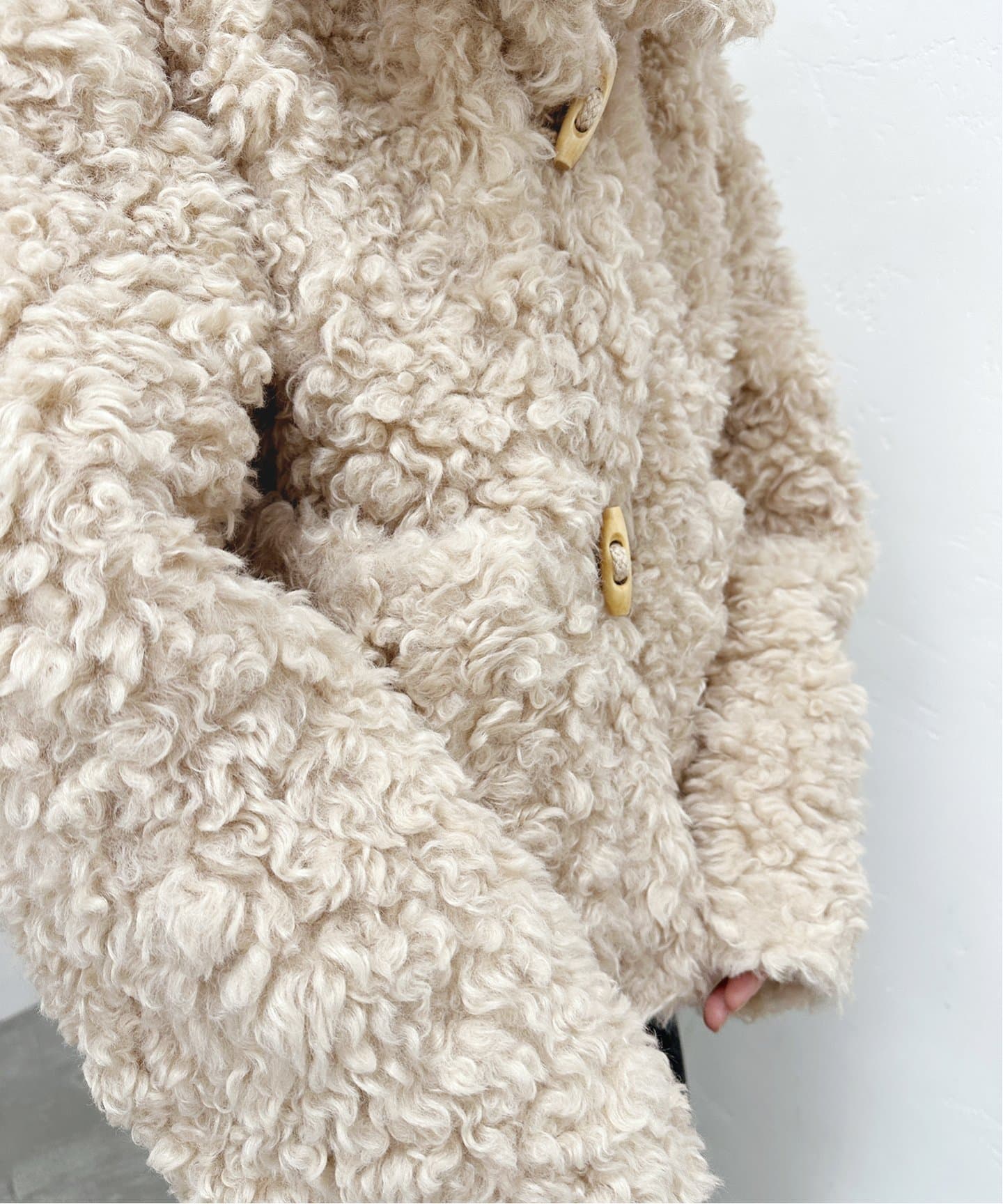 カールフェイクファーショートダッフル（ダッフルコート）｜U by