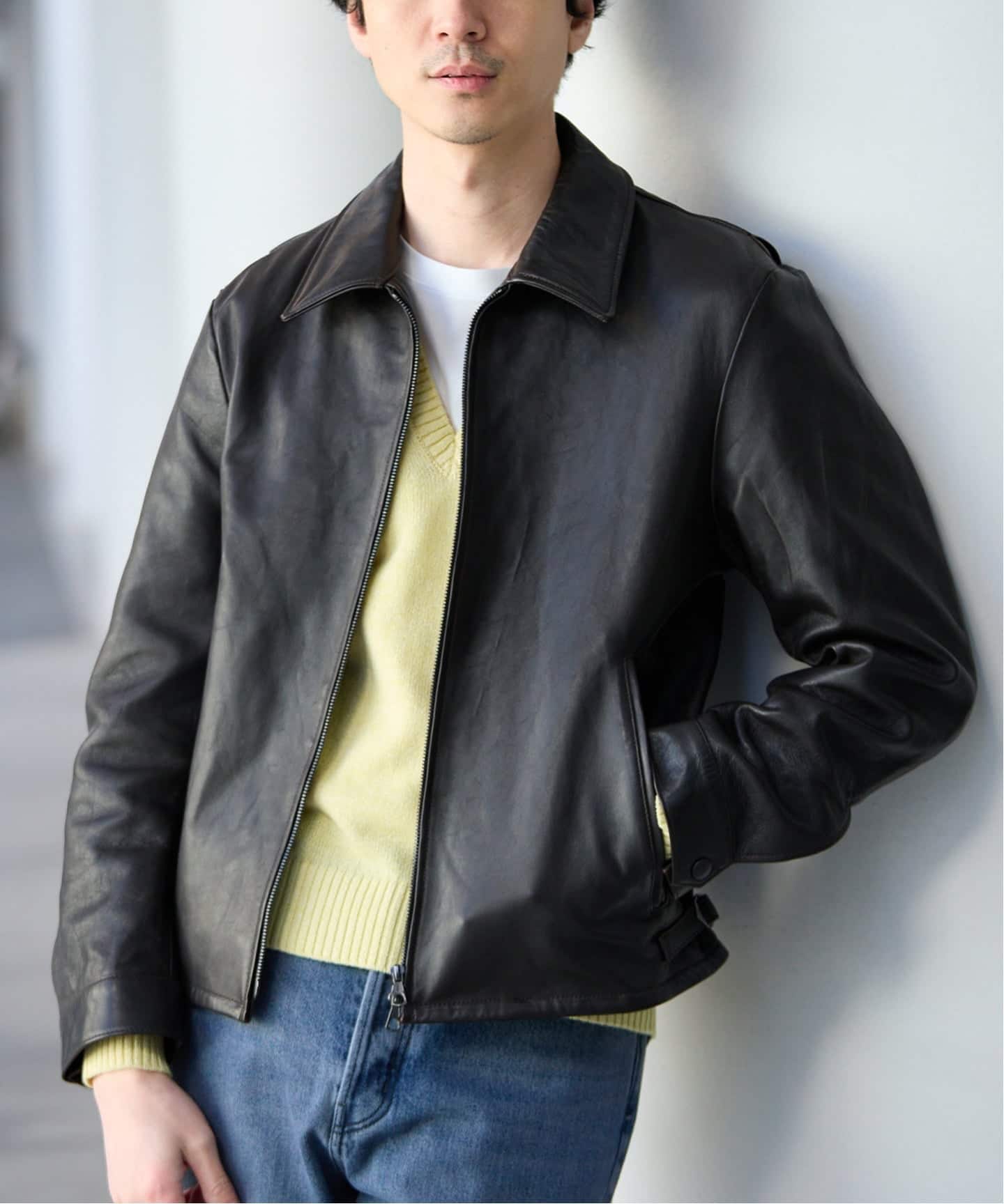 ラム アンティーク レザー ジャケット（レザージャケット）｜EDIFICE