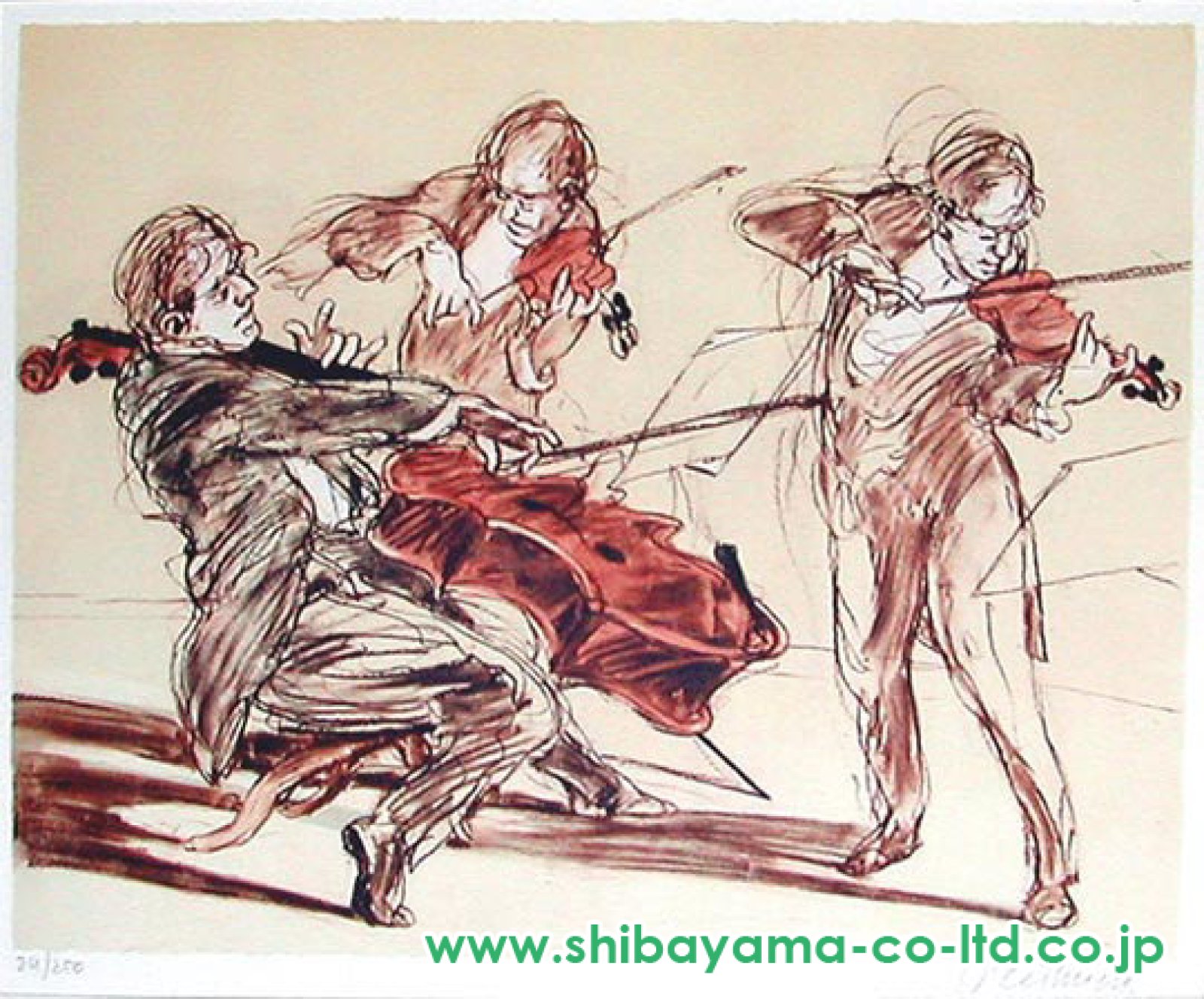 クロード・ワイズバッシュ「三人の奏者1」リトグラフ :: 絵画買取