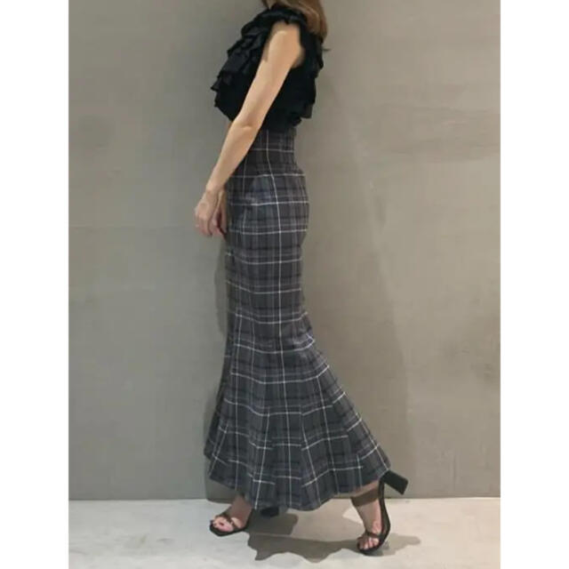 SNIDEL - ハイウエストタイトヘムフレアチェックスカート ハイウエスト
