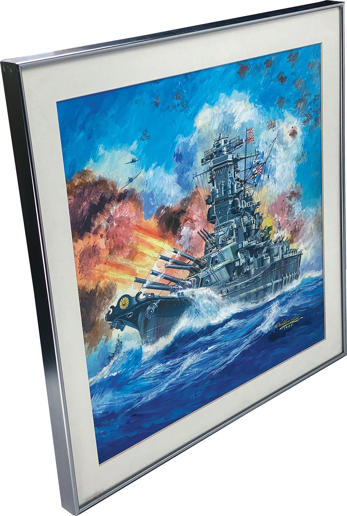 3093］ 小松崎茂 直筆カラー原稿「決定版日本の軍歌 若鷲の歌」大和1985