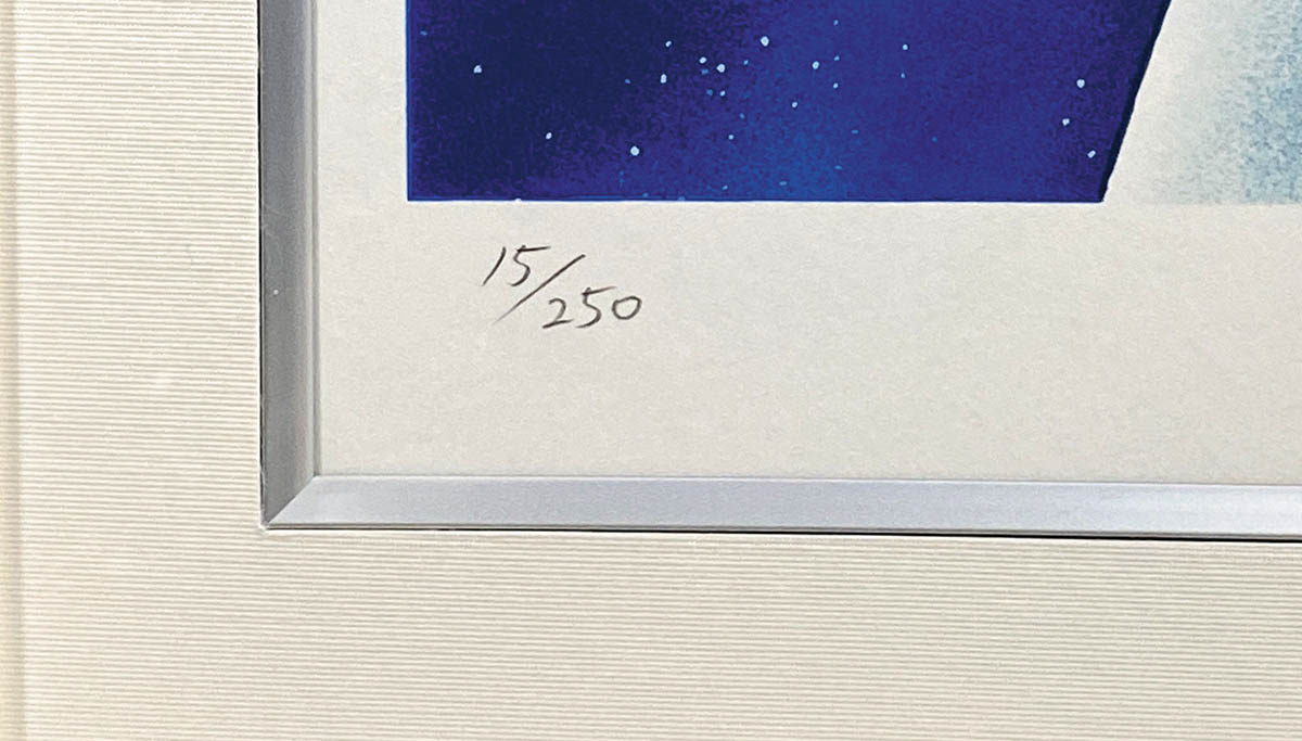 2839] 松本零士 直筆サイン入りシルクスクリーン「銀河鉄道999/星の海