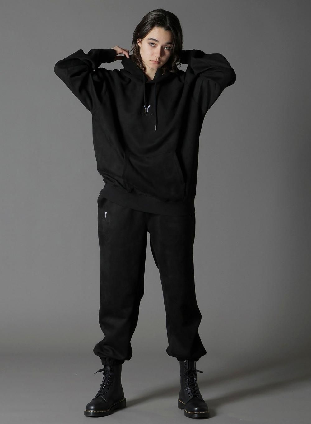 Ground Y × NEWERA [グラウンドワイ×ニューエラ] SUEDE HOODIE GY LOGO