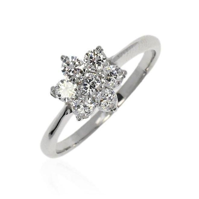 ZEXIMO公式】 天然ダイヤモンド0.5ct デザインリング 「7石フラワー5