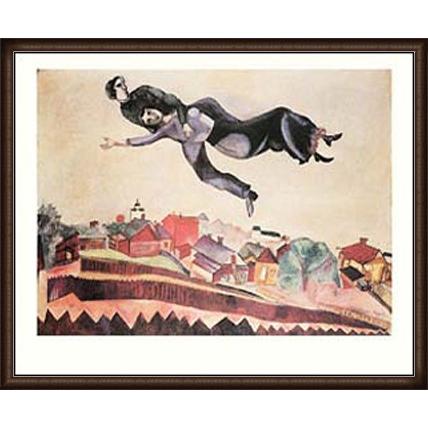 ポスター アート 町の上で 1924 限定1000枚（マルク シャガール） 額装