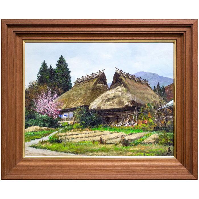 林 喜市郎「 丹波の春 」鑑定書付き 油絵 ・ 油彩画 F6 ( 6号 ) 絵画