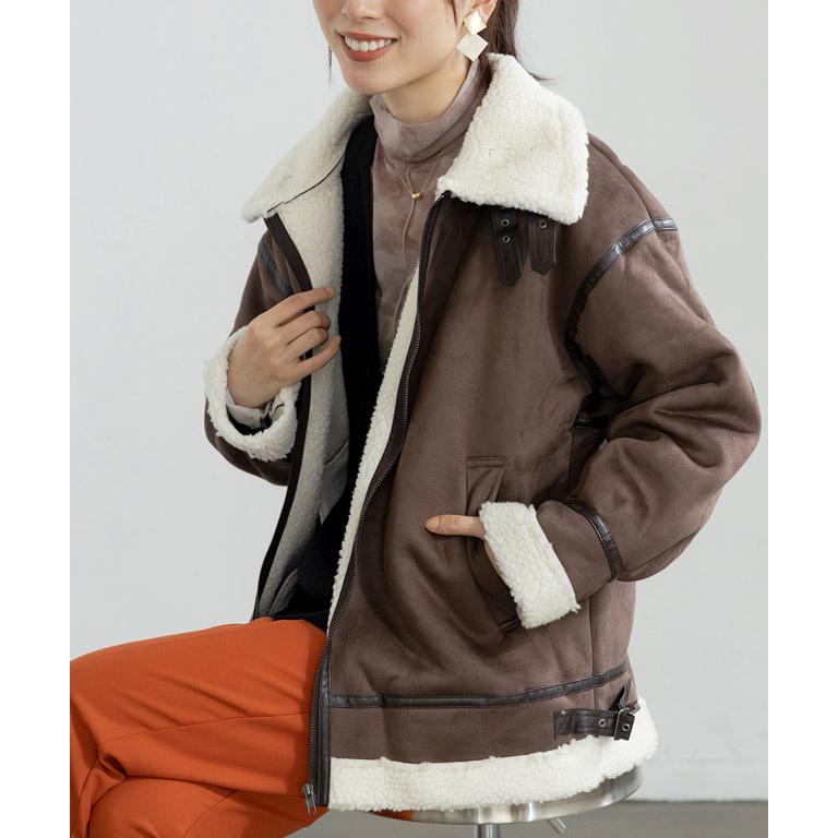 ムートンコート レディース ショート丈 ハイネック 40代 : GROWINGRICH