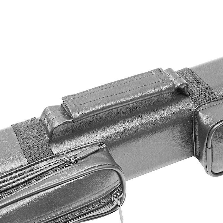 ビリヤードキューケース 黒ブラック/茶/クロコダイル調 【2バット×2