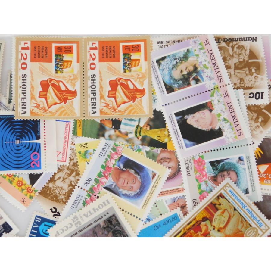 未使用 海外切手 世界各国 100枚 大型中心 コラージュ 外国切手
