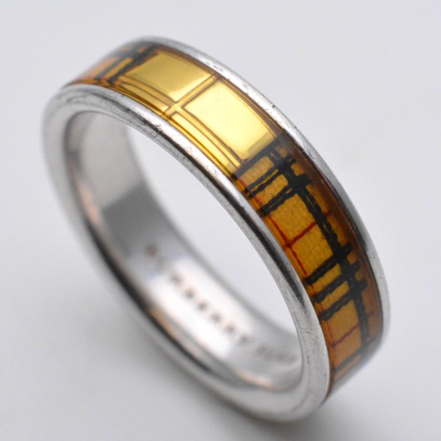 BURBERRY（バーバリー） チェック柄リング シルバー 約13号サイズ 重量