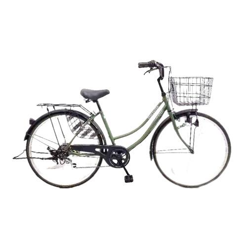 自転車 266 軽快エストレヤ マットカーキ 26インチ 福栄商会 外装6段