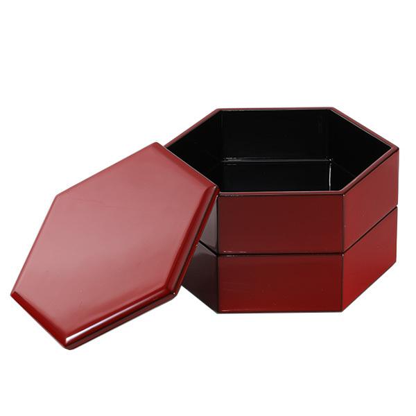 山田平安堂 六角二段小重 朱塗 重箱/漆器 : 漆器 山田平安堂 - 通販