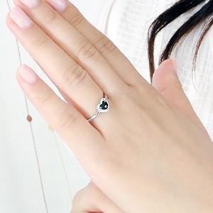 ブラックダイヤリング プラチナ 天然 ダイヤモンド ハート ローズ