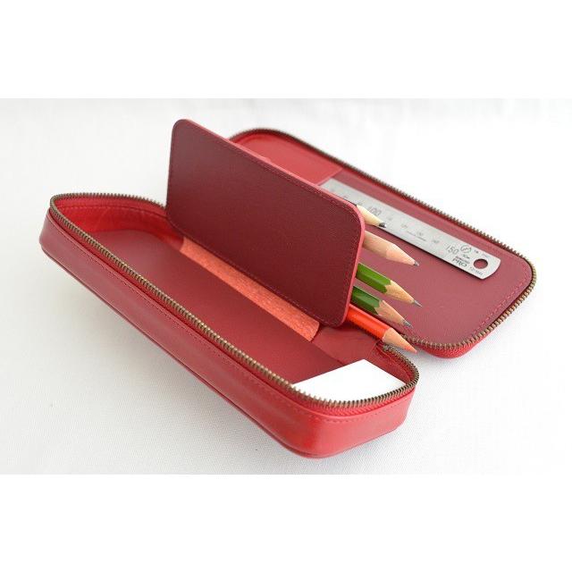 本革製ファスナー筆箱 名入れ対象商品 ペンケース プレゼント ギフト