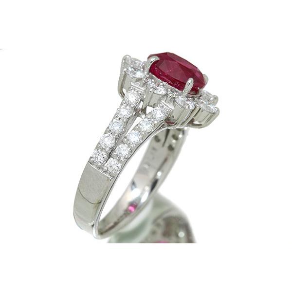 ルビー リング/指輪 2.09ct プラチナ900 PT900 濃厚レッド 力強い赤