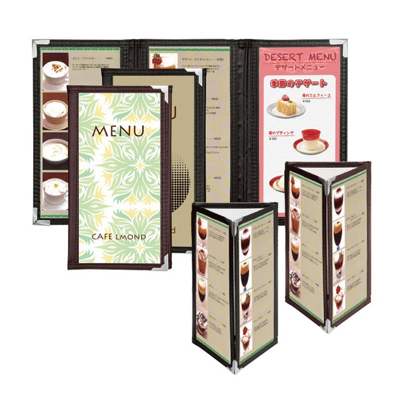 SHIMBI（シンビ） メニューブック ABW-5 縦長 3ツ折 6ページ仕様 三角