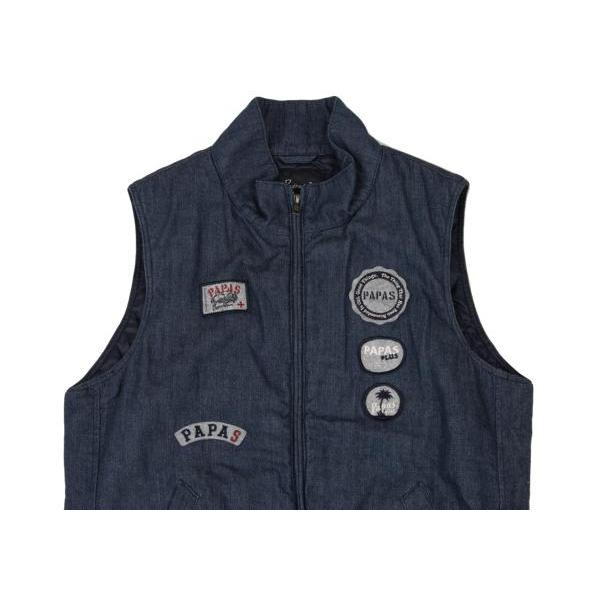 PAPAS（パパス） パパスプラスPapas+ フェルトワッペン中綿デニム