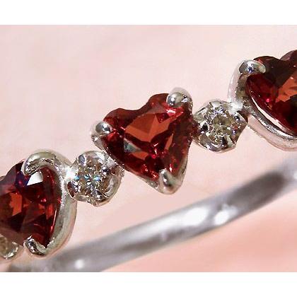 指輪 リング ガーネット ダイヤモンド ハート carino PT900・K18・K10