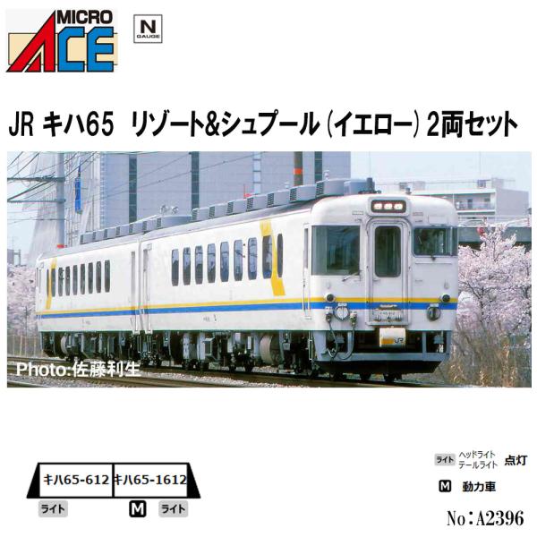 マイクロエース No:A2396 JR キハ65 リゾート&シュプール(イエロー) 2