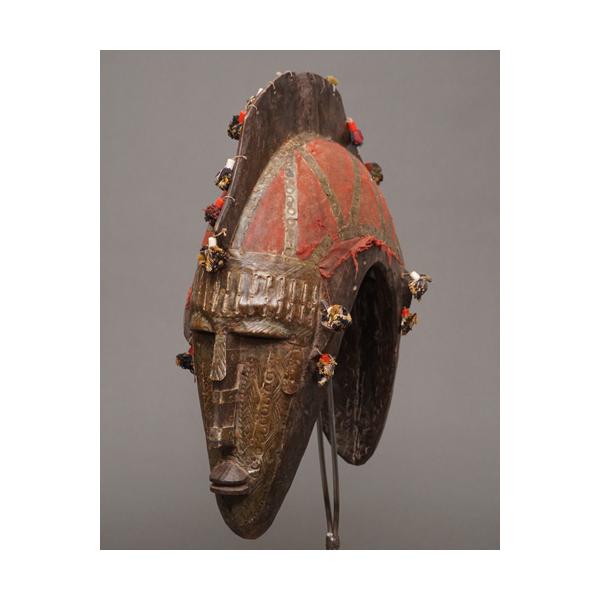 アフリカ マリ バンバラ族 両面 マスク 仮面 No.402 木彫り アフリカン