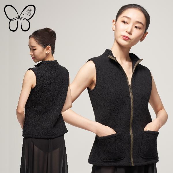 バレエ ダンス ベスト フリース 黒 Mihorobe ミホローブ : バレエ専門