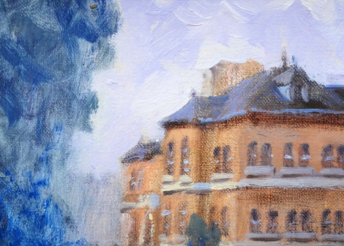 伊藤仁「北海道庁」油絵・F4号 絵画買取・販売の小竹美術