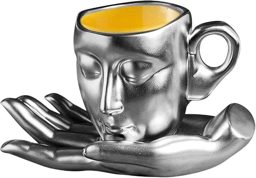 Amazon.co.jp: 顔ティーカップ -人間の顔カップ, 彫刻 260ml