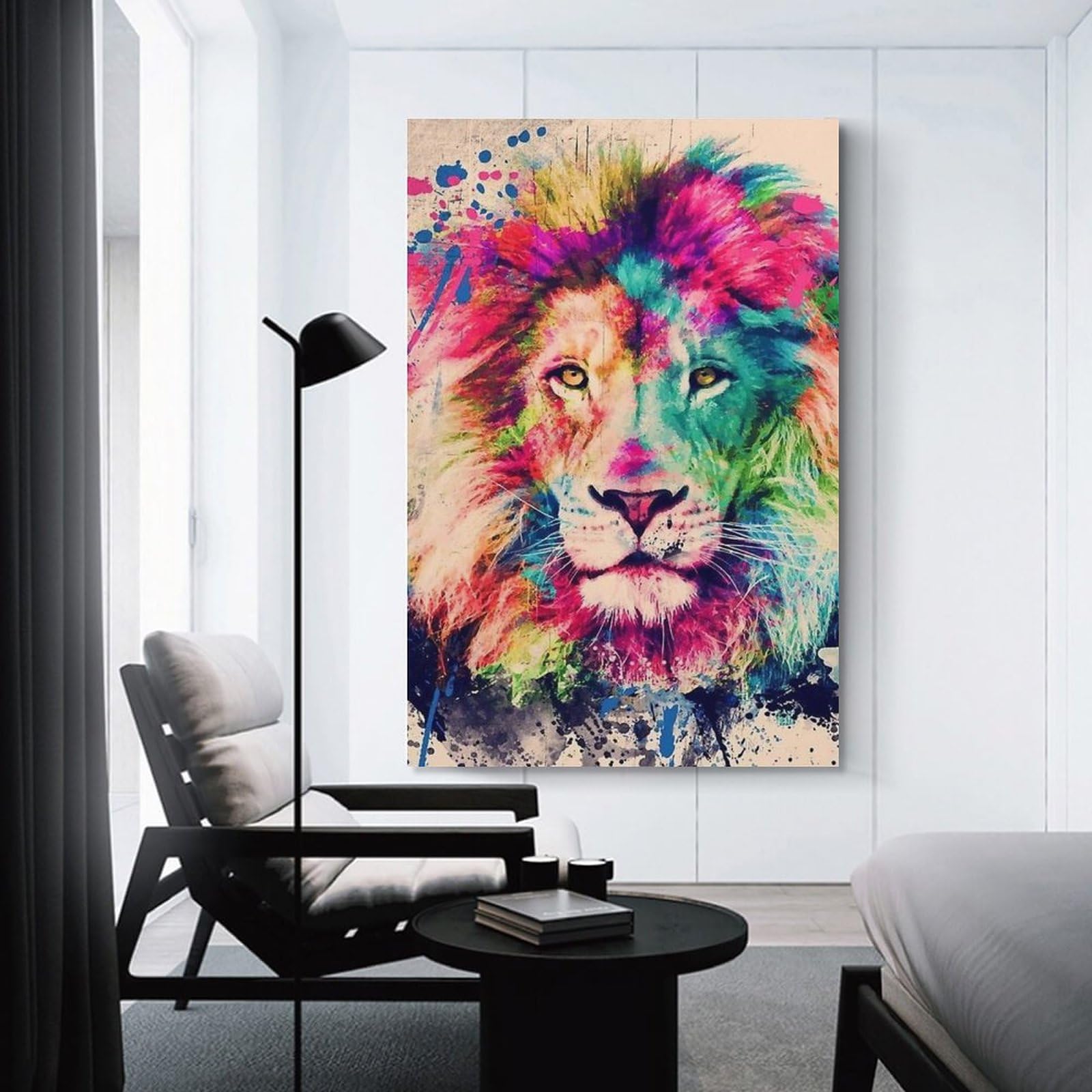Amazon.co.jp: カラフルなライオン アート ポスター ホーム装飾 アート