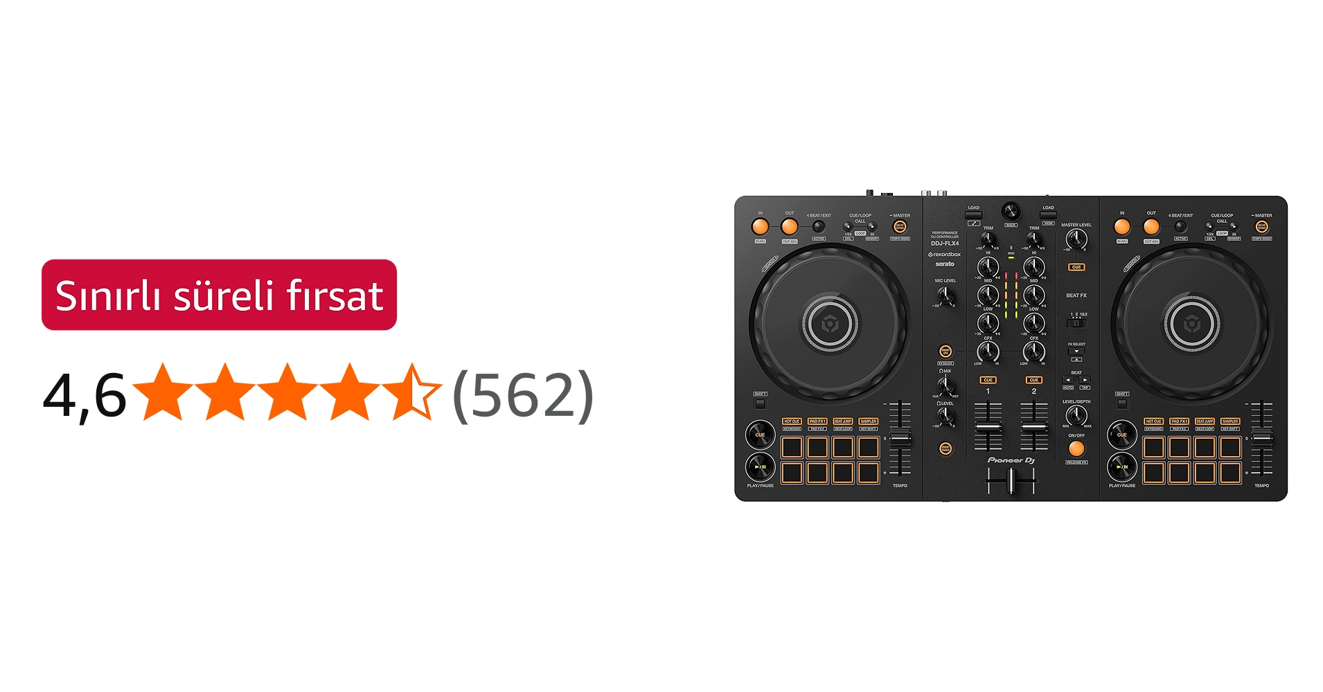 Pioneer DJ DDJ-FLX4 DJ Kontrol Cihazı : Amazon.com.tr: Müzik