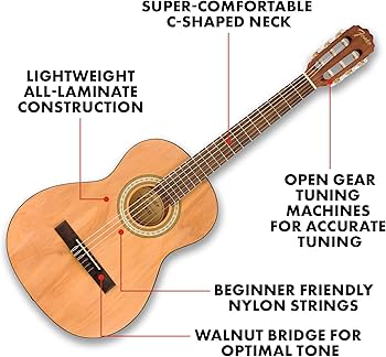 Amazon.com: Fender FA-25N 3/4 Size Nylon String Acoustic Guitar