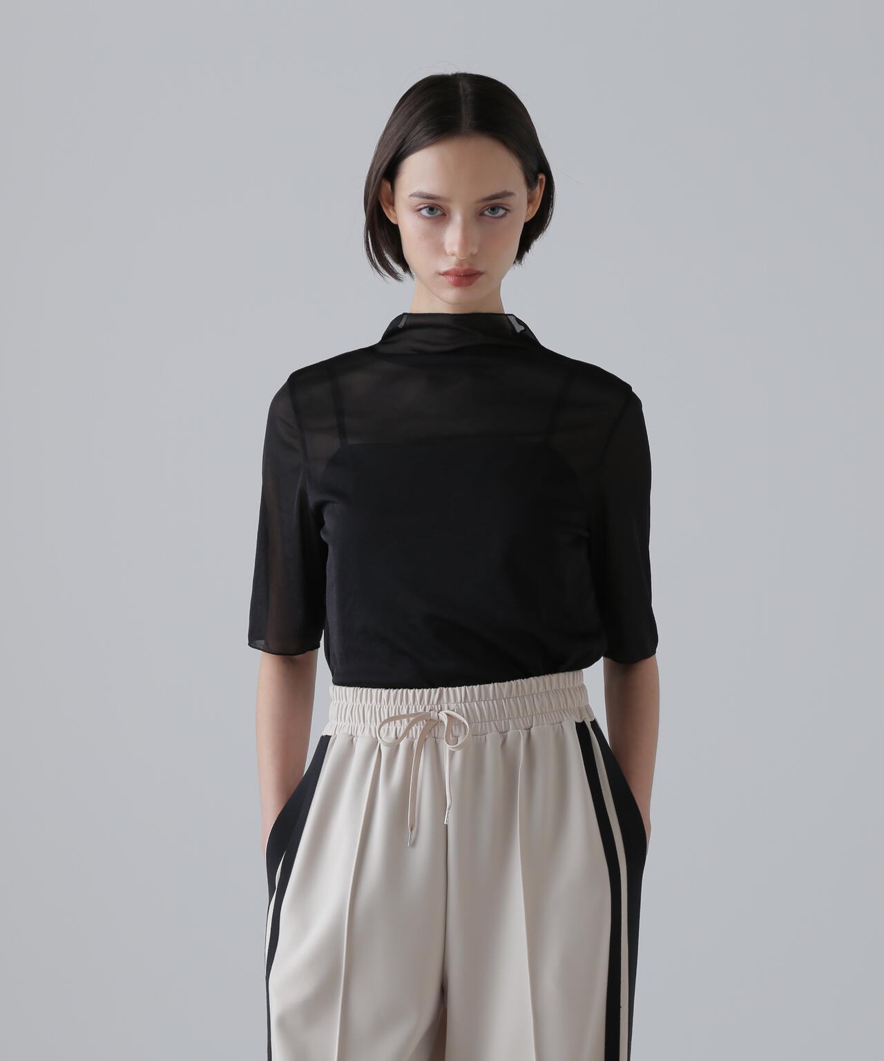 新品未使用タグ付き アドーア モノテック カットソー 38 黒 セール