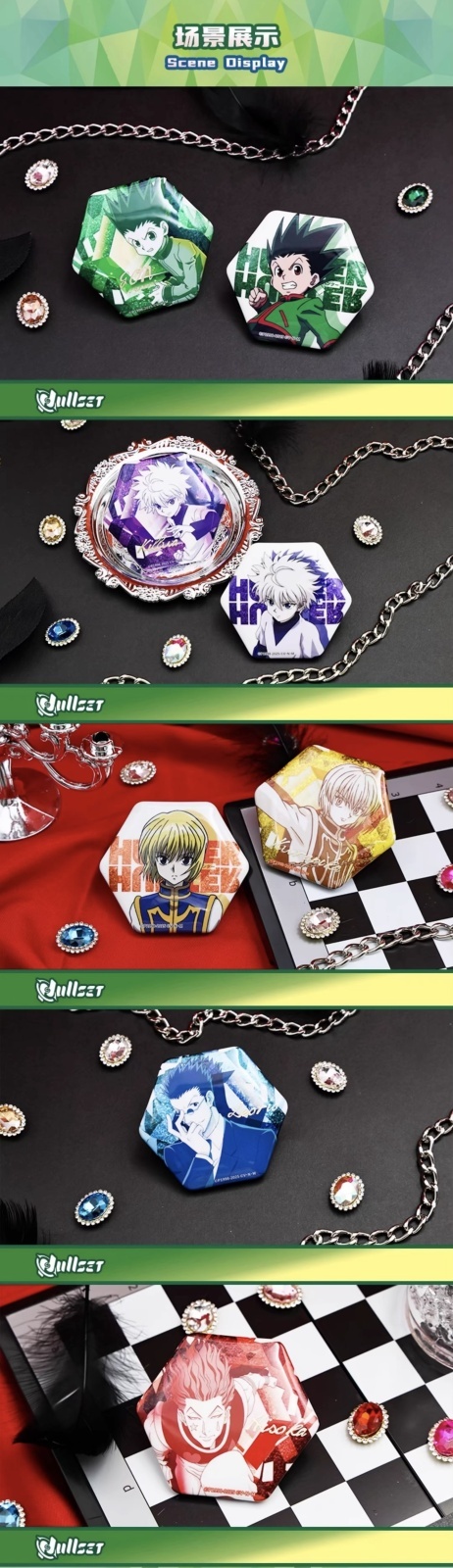 予約】HUNTER×HUNTER 中国限定 Nullsetコラボ 立ち絵缶バッジ