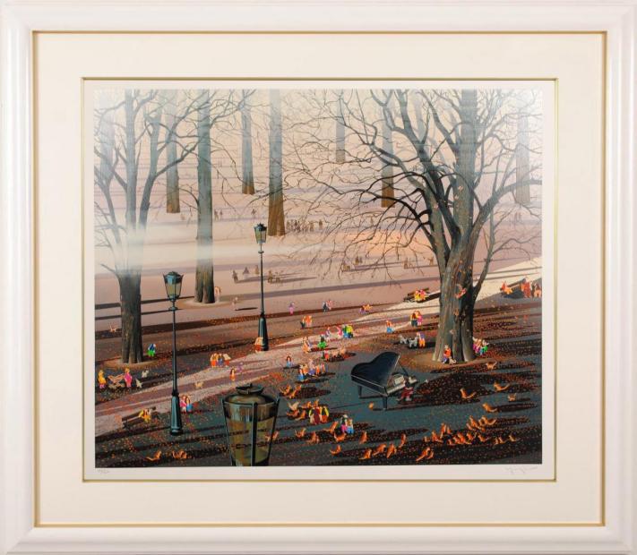 ヒロ・ヤマガタがシルクスクリーンの版画で制作した絵「猫たちの