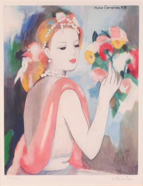 銅版画で制作されたマリー・ローランサンのエスタンプの銅版画