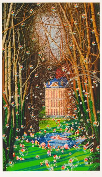 シルクスクリーンの版画でヒロ・ヤマガタが制作した絵「森の小道」をご購入