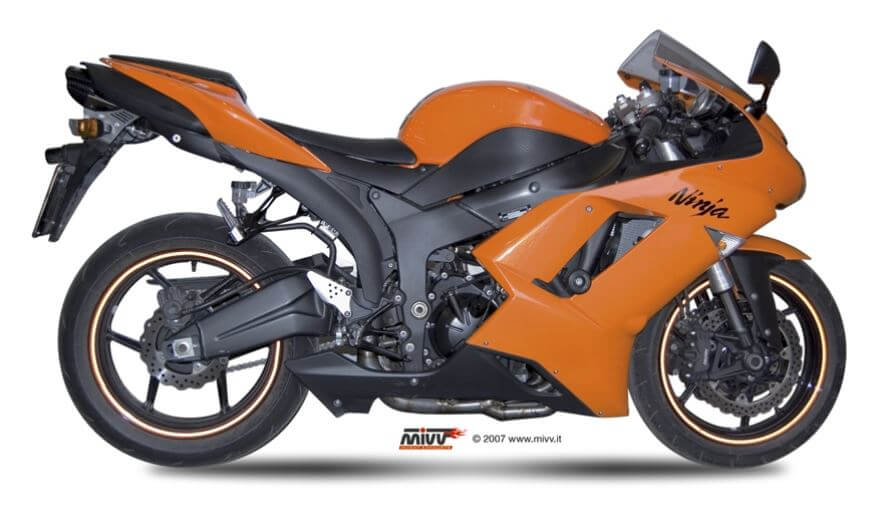 MIVV Suono Stainless Steel Slip-On Exhaust '07-'08 Kawasaki ZX-6 R