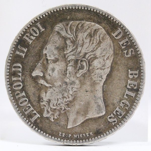 ベルギー 1870年 5フラン銀貨 レオポルド2世 | ミスターコインズ
