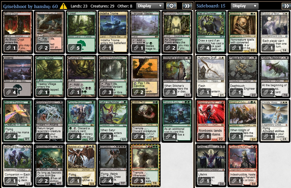 グリセルシュート with 《壊死のウーズ》・《ニヴメイガスの精霊