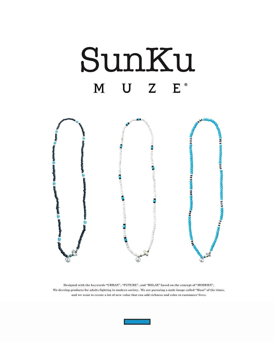 MUZE TURQUOISE LABEL - ×SunKu PEACE 2way BEADS CODE(NECKLACE