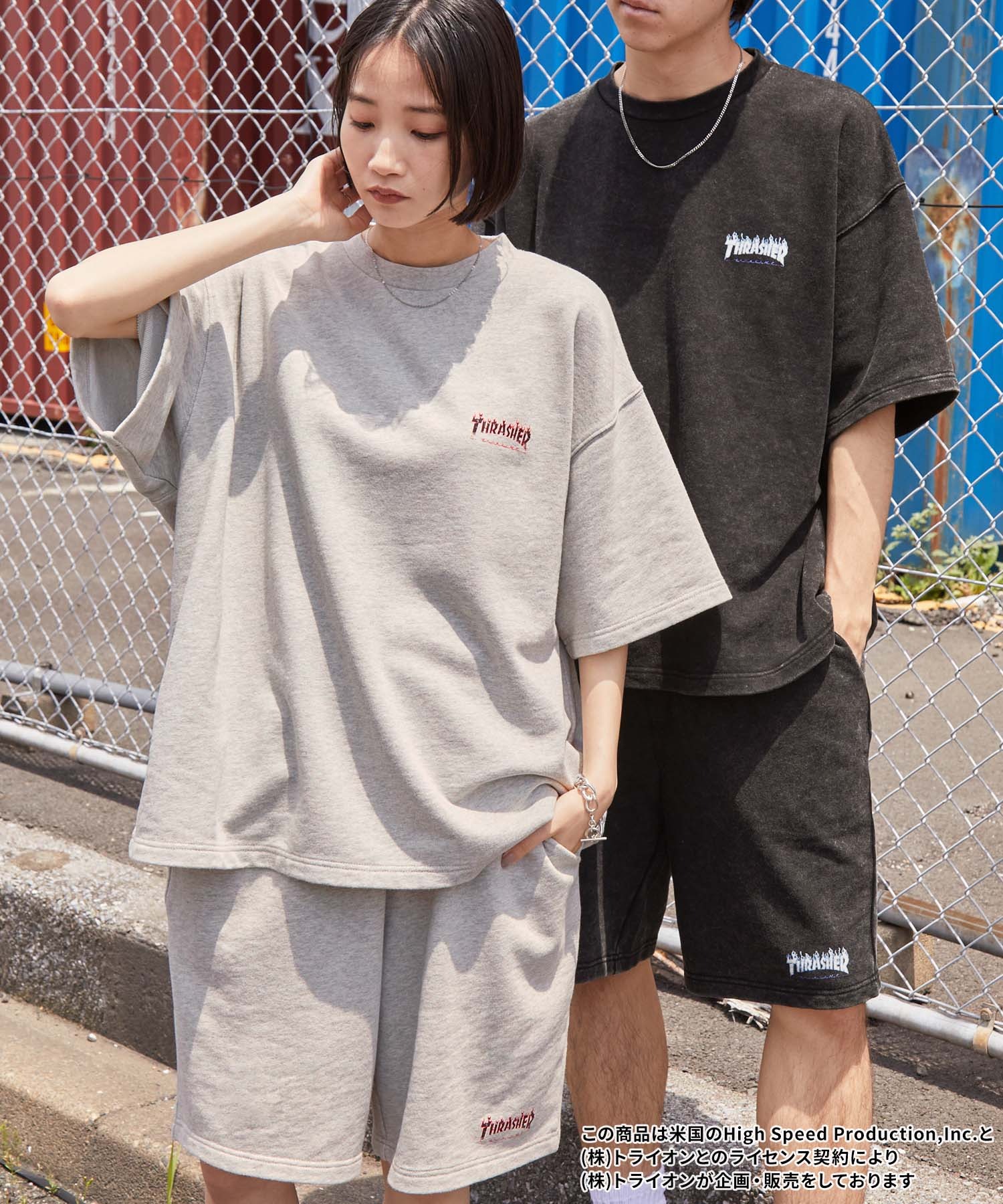 THRASHER/スラッシャー 別注 セットアップ ヴィテージ加工スノー