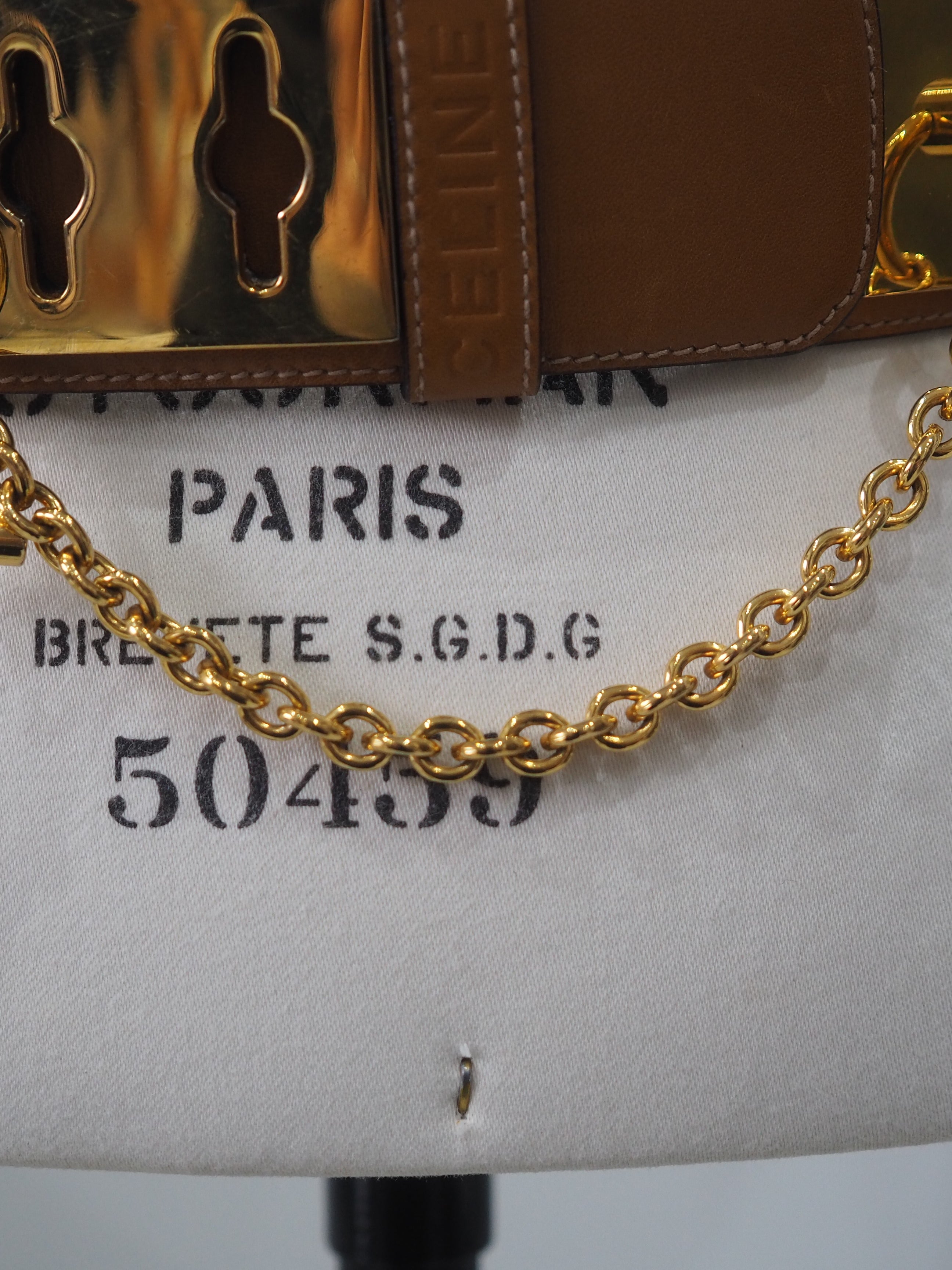 CELINE セリーヌ ガンチーニ Size 80 ベルト ゴールド ブラウン