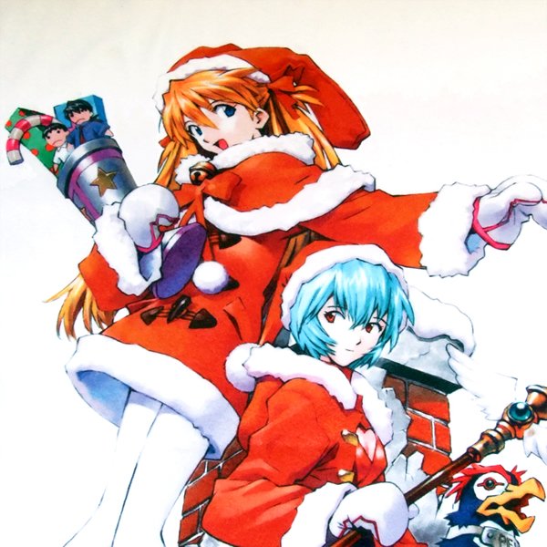 エヴァンゲリオン レイ＆アスカ クリスマス柄ブランケット 未開封 再