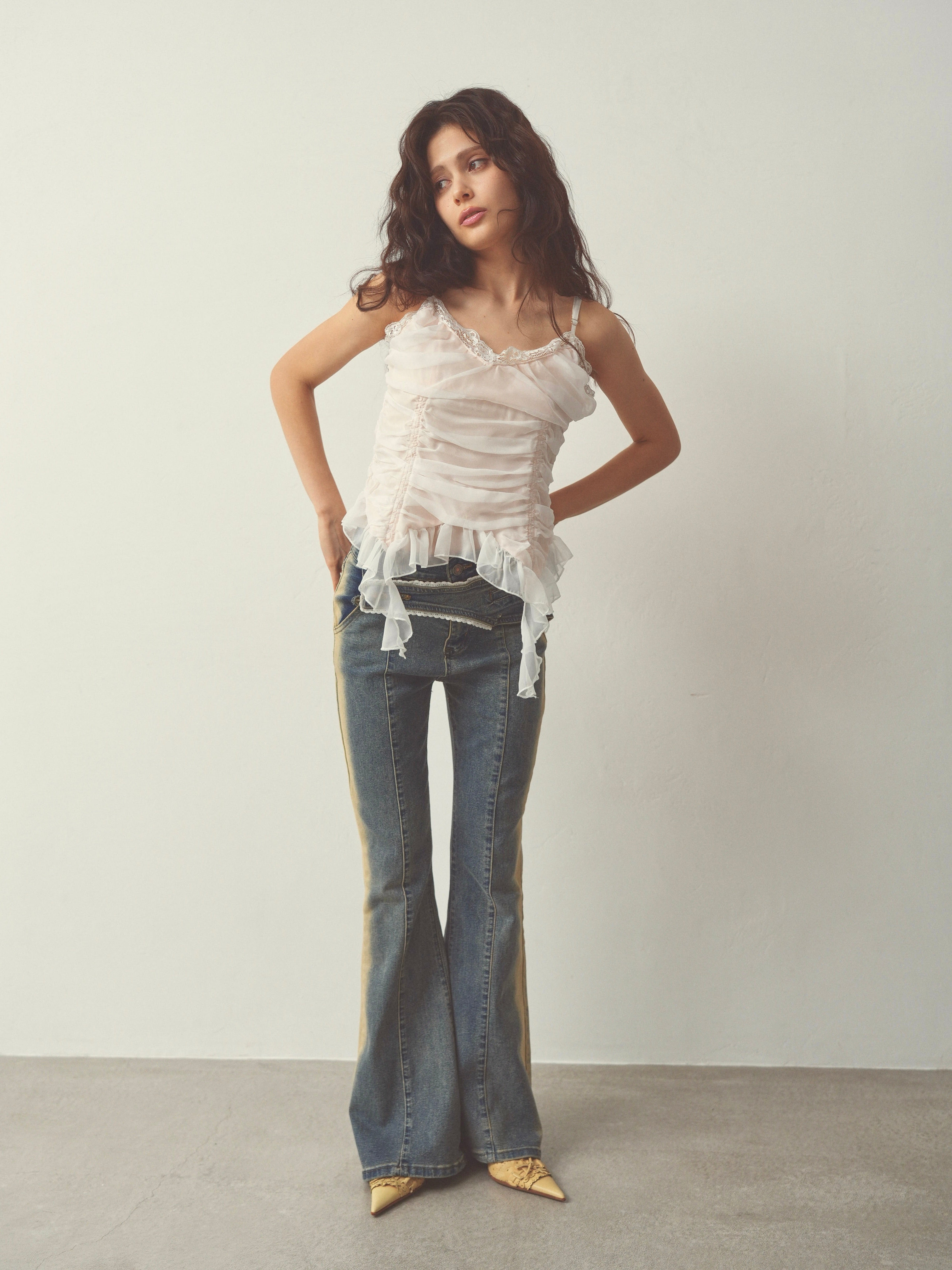 lacebelt flaredenim｜PELLICULE | ぺリキュール