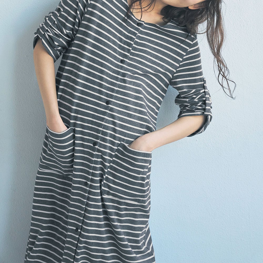 入院や自宅療養にも便利なロンパースにもなる多機能ゆったり2WAY長袖前