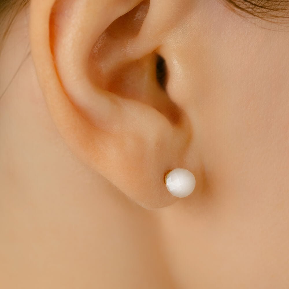 K18 ミラーカットボール 軟骨ピアス ボディピアス パーツ│16G/14G対応