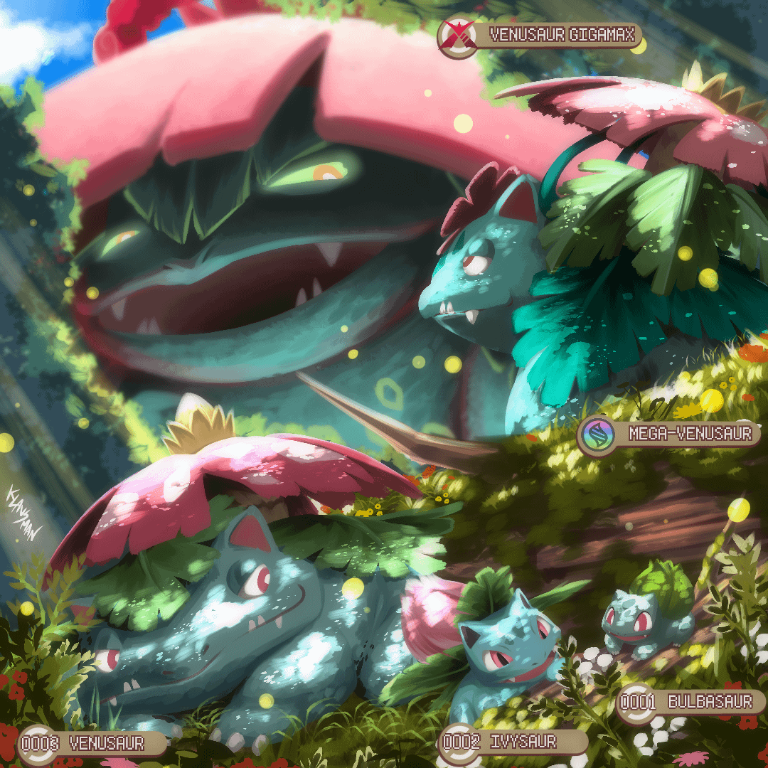 ポケモン図鑑描いてるんだ！フシギダネ、フシギソウ、フシギバナ : r