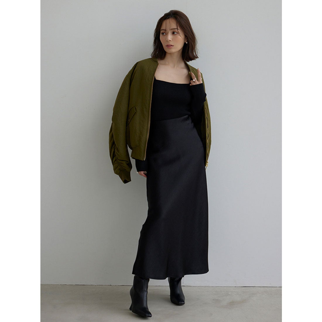 アニュアンス anuans カシミヤブレンドデコルテリブニットプルオーバー