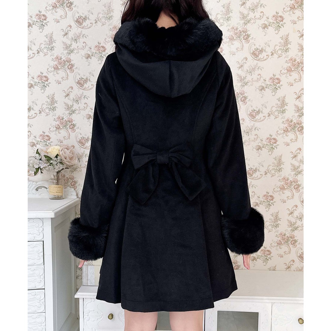 ロジータ ROJITA バックリボンフーディーコート （ブラック